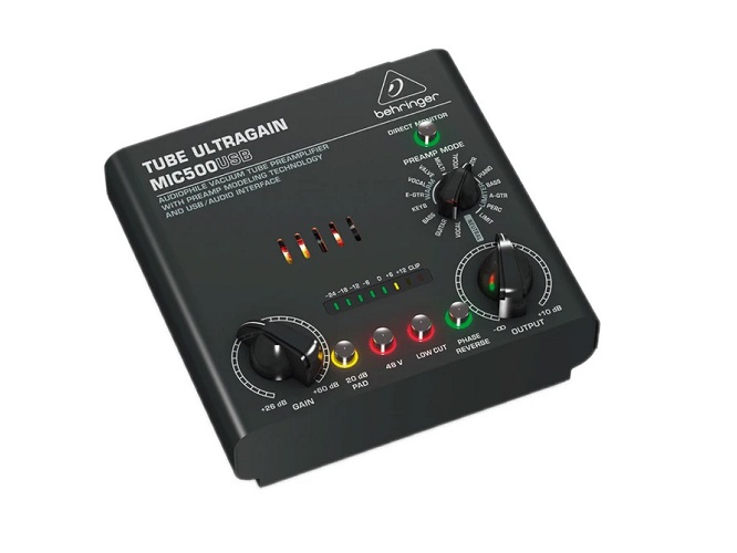 Pré-amplificador para Microfone Behringer MIC500USB Tube Ultragain