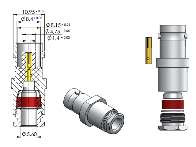 Conector BNC fêmea - Klc - LF-3