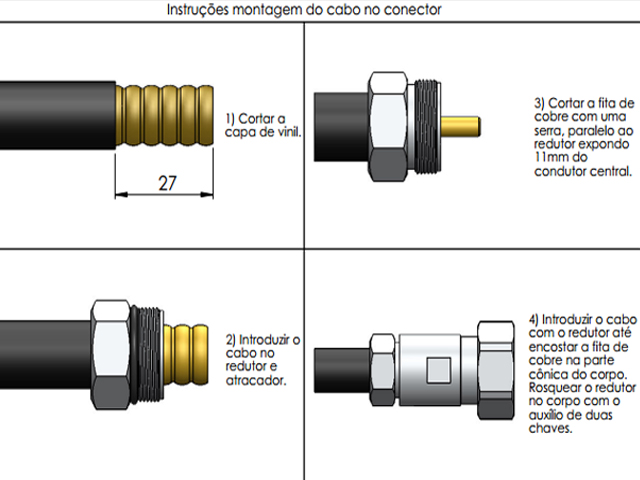 Conector DIN 7/16 macho cabo 1/2 rígido - Klc - 5008