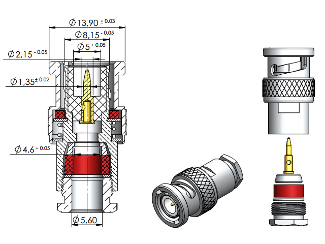 Conector BNC macho - Klc - LM-1