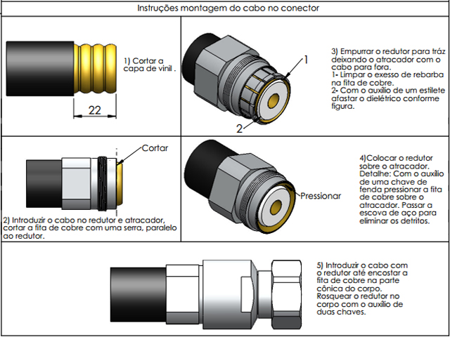 Conector DIN 7/16 macho cabo 7/8 - Klc - 5022