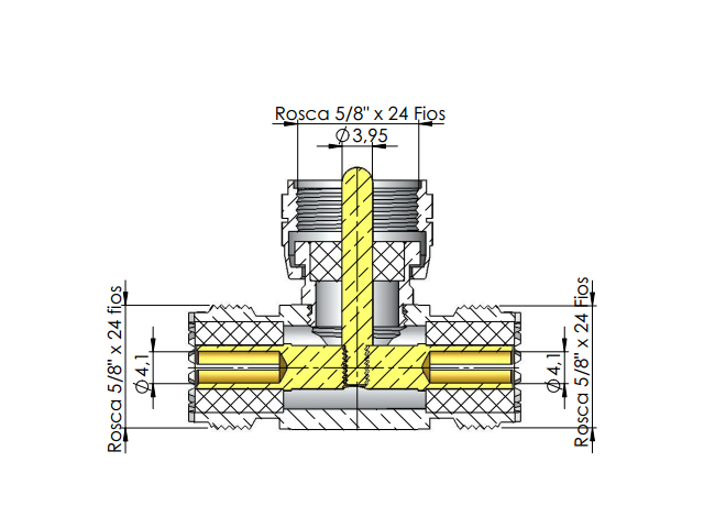 Adaptador UHF (T) duas fêmeas e um macho - Klc - KA-4