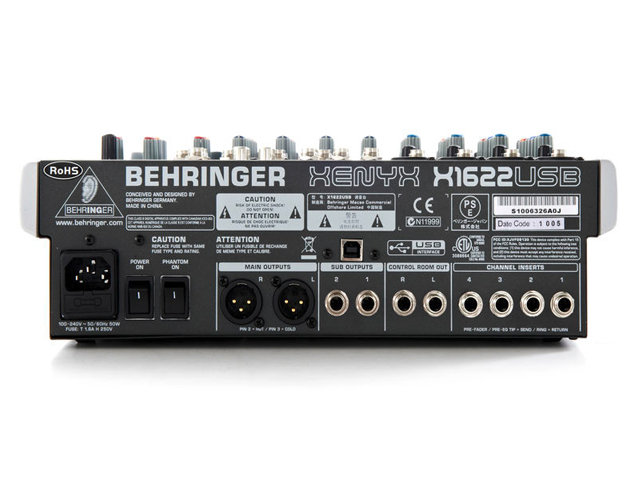 Mixer de Áudio - Behringer Xenyx X1622 USB 