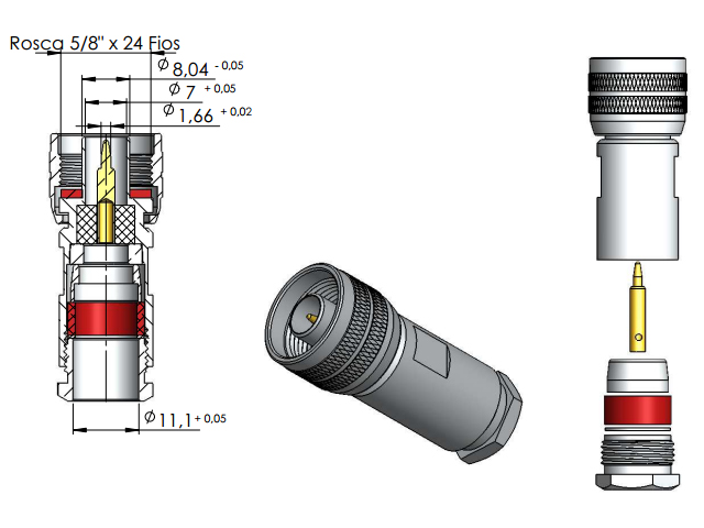 Conector N macho - Klc - CM-1 