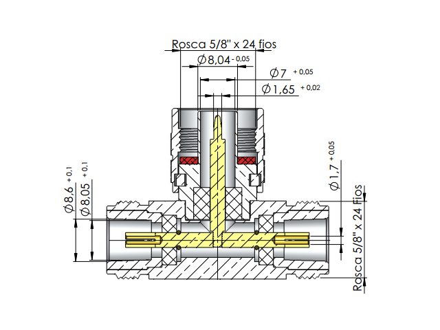 Adaptador N (T) 2 fêmea x 1 macho - Klc - CA-5