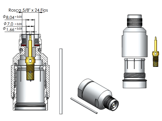 Conector N macho ( cabo 7/8) - Klc - KLM-51