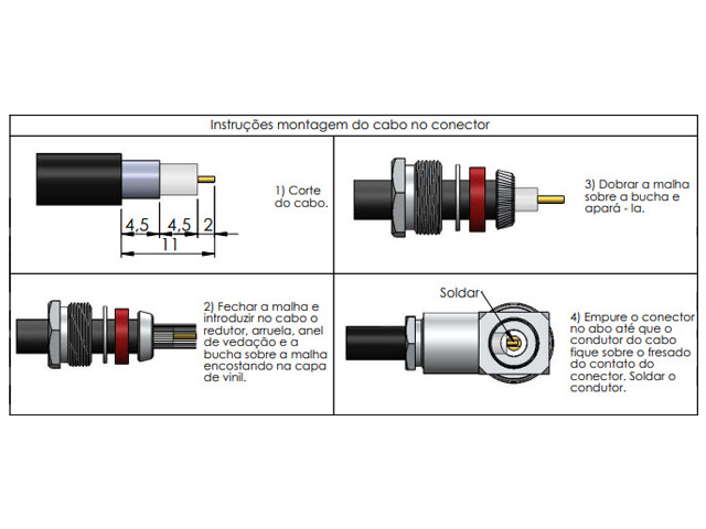 Conector BNC 50 Macho Angular Rg/Rgc58 KLC LM - 9