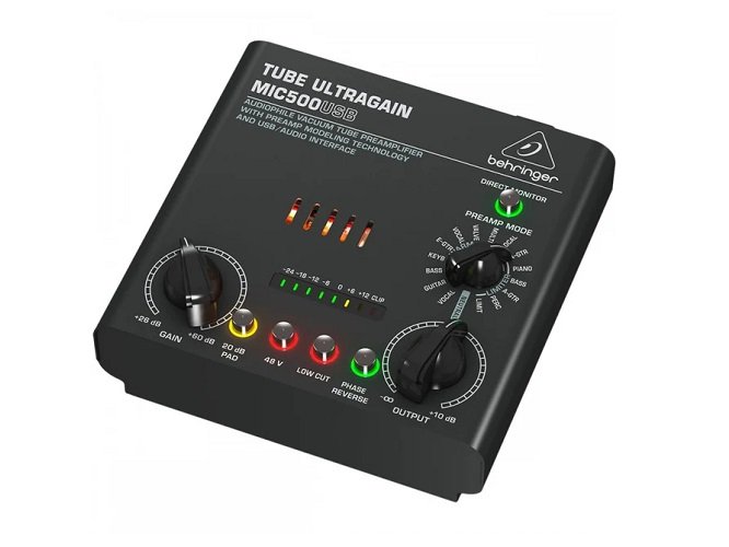 Pré-amplificador para Microfone Behringer MIC500USB Tube Ultragain