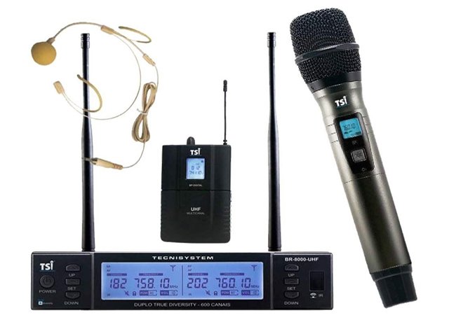 Microfone Sem Fio Tsi BR-8000-CLI-UHF