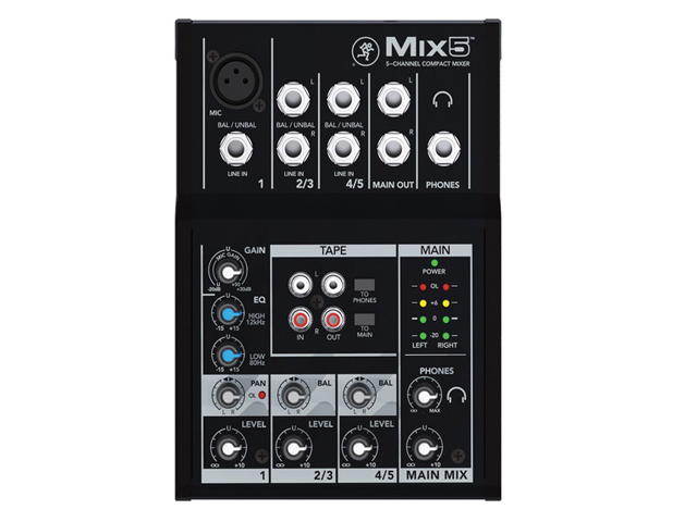 Mixer de Áudio - Mackie Mix5