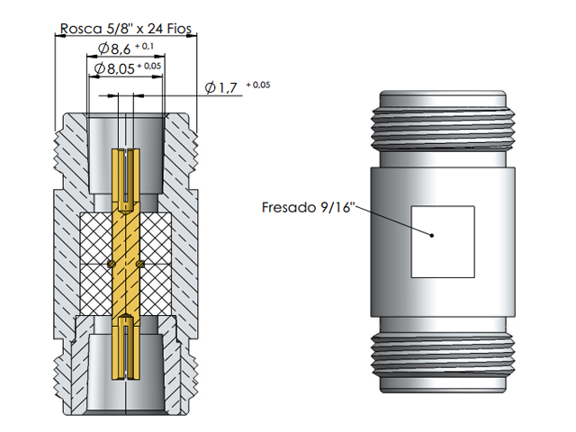 Adaptador N fêmea x fêmea - Klc - CA-1