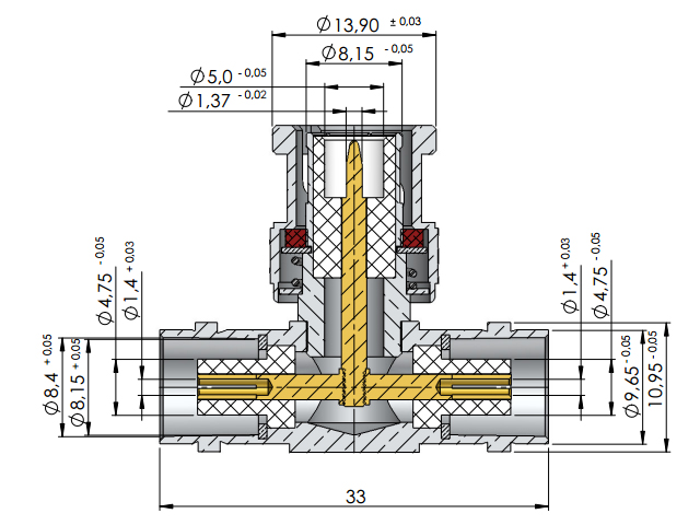 Adaptador BNC (T) 2 fêmea x 1 macho - Klc - LA-6