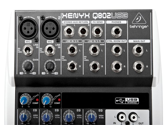 Mixer de Áudio - Behringer Xenyx Q 802 USB