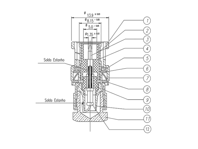 Conector BNC macho - Klc - LM-1C