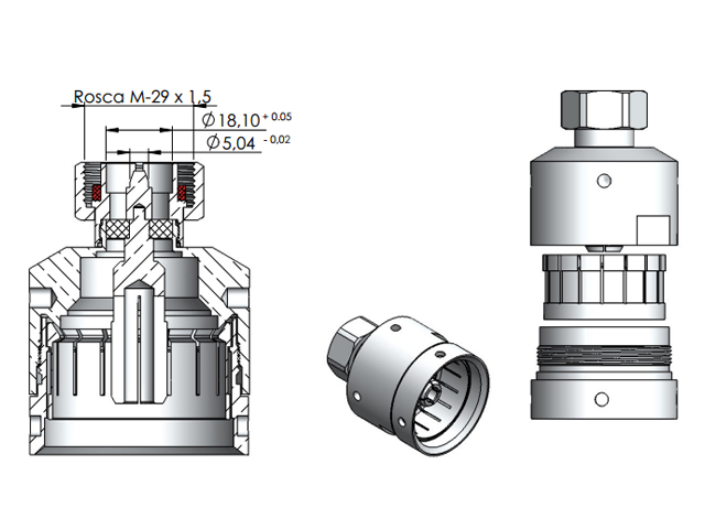 Conector DIN 7/16 macho cabo 1 5/8 rígido - Klc - 5021